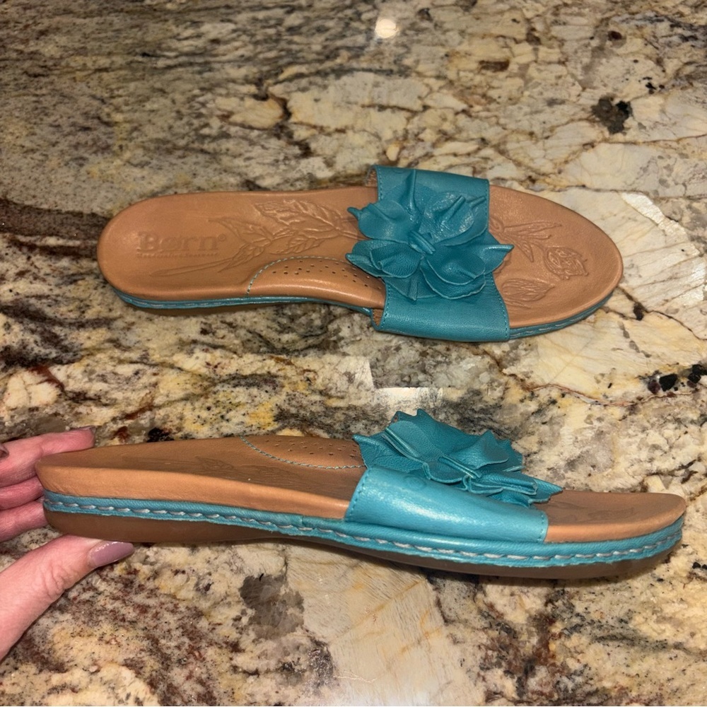 b.o.c. Teal Floral Slide Sandals - Picture 5 of 9